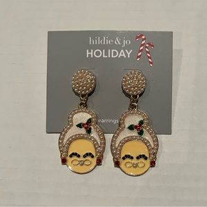 New Hildie & Jo Holiday Mrs. Claus Dangle Earrings